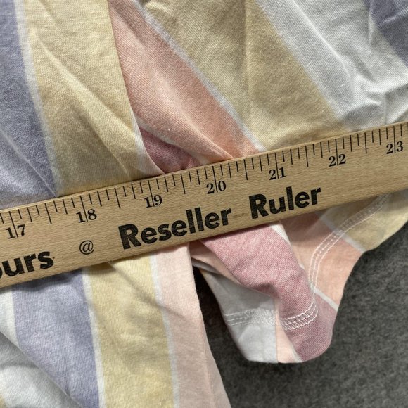 Nike Shirt Women Medium Ladies Pink Blue Striped Athletic Tee Vintage Cropped - Picture 8 of 10